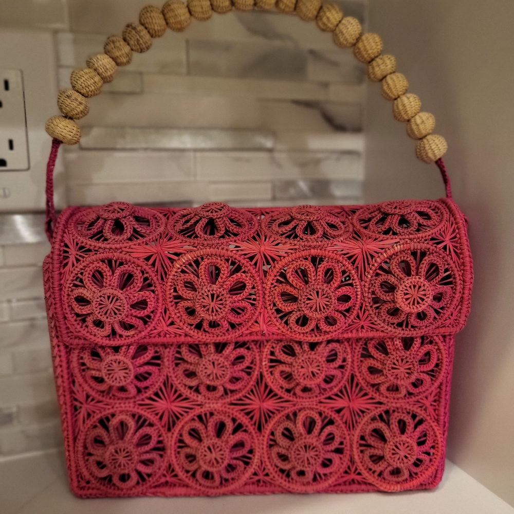 Pink Crochet Women Bag